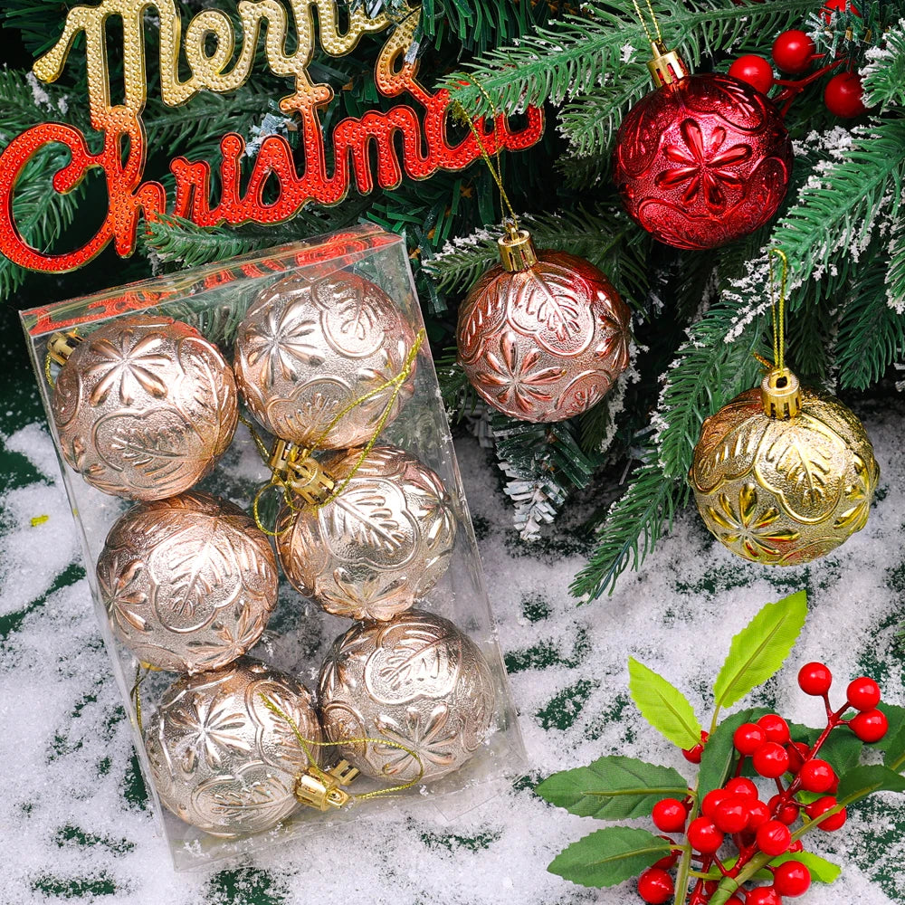 6Pcs Christmas Ball Ornaments – Xmas Tree Pendants