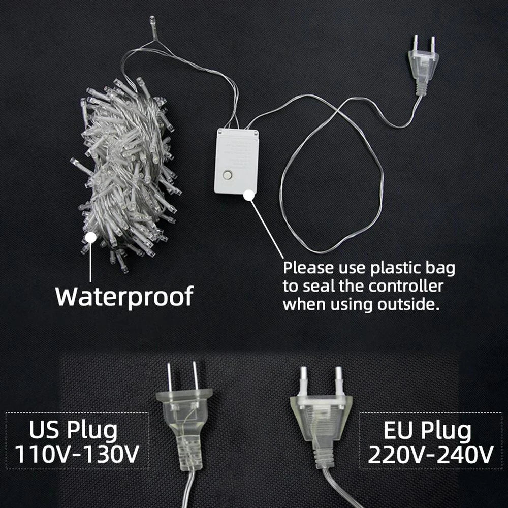 10M 100LED Outdoor Christmas String Fairy Lights