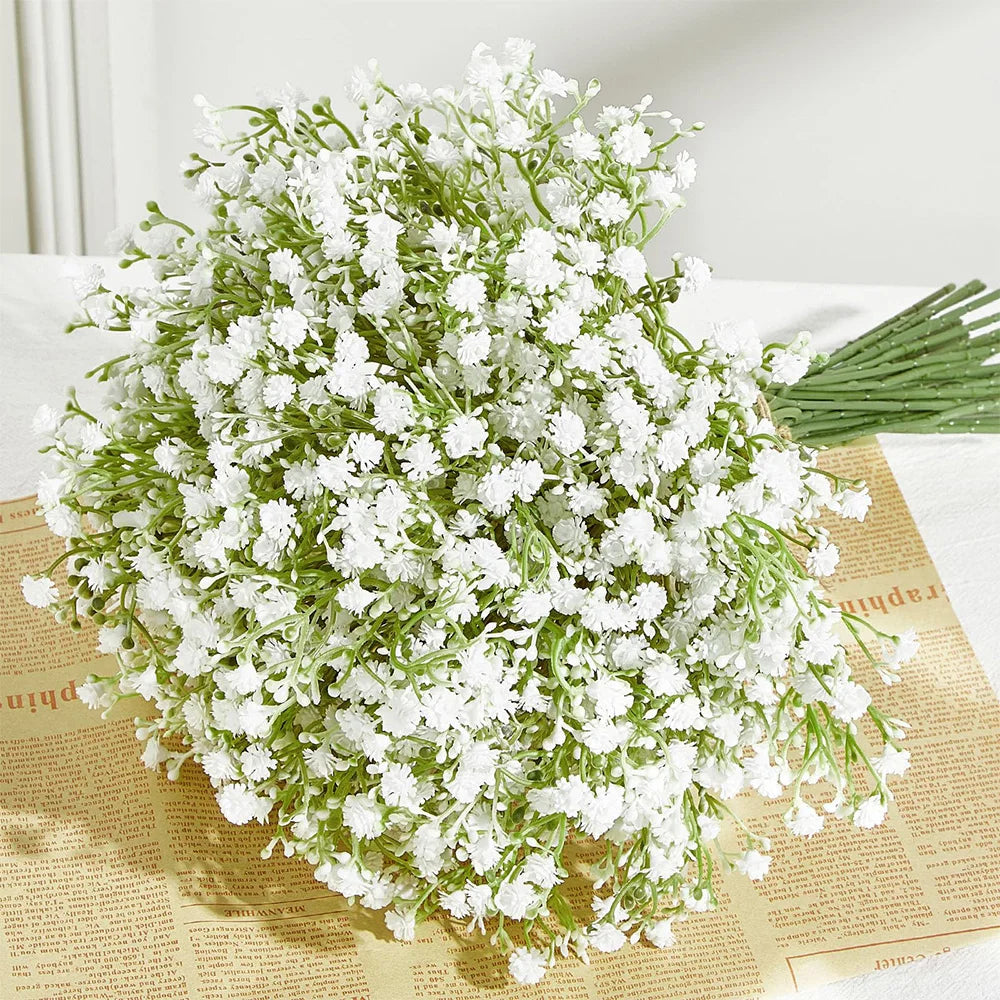 10/15pcs Artificial Baby’s Breath – Fake Gypsophila Flower Stems
