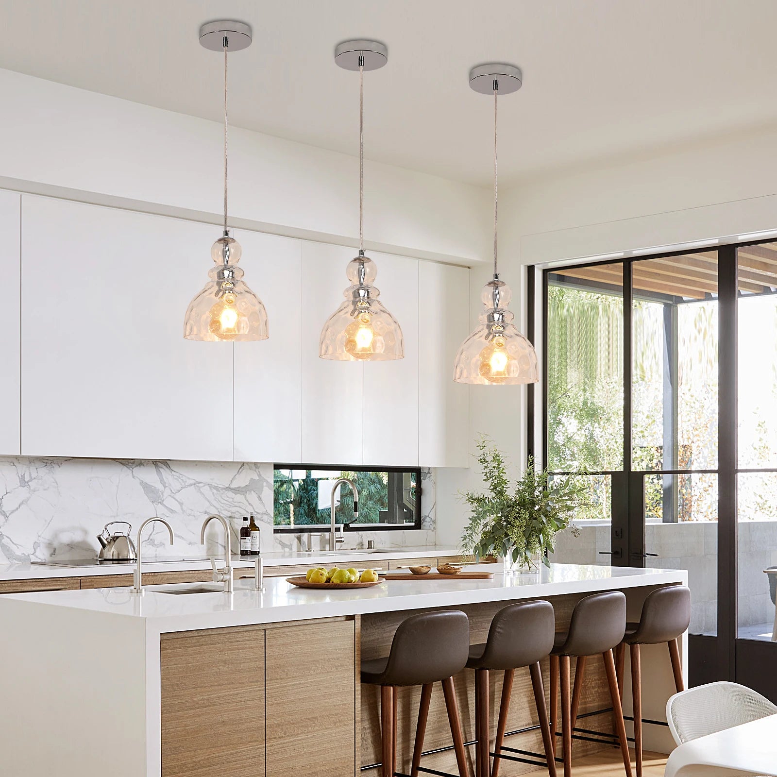 Modern Crystal Cylinder Pendant Light – Adjustable Height, E26 Base