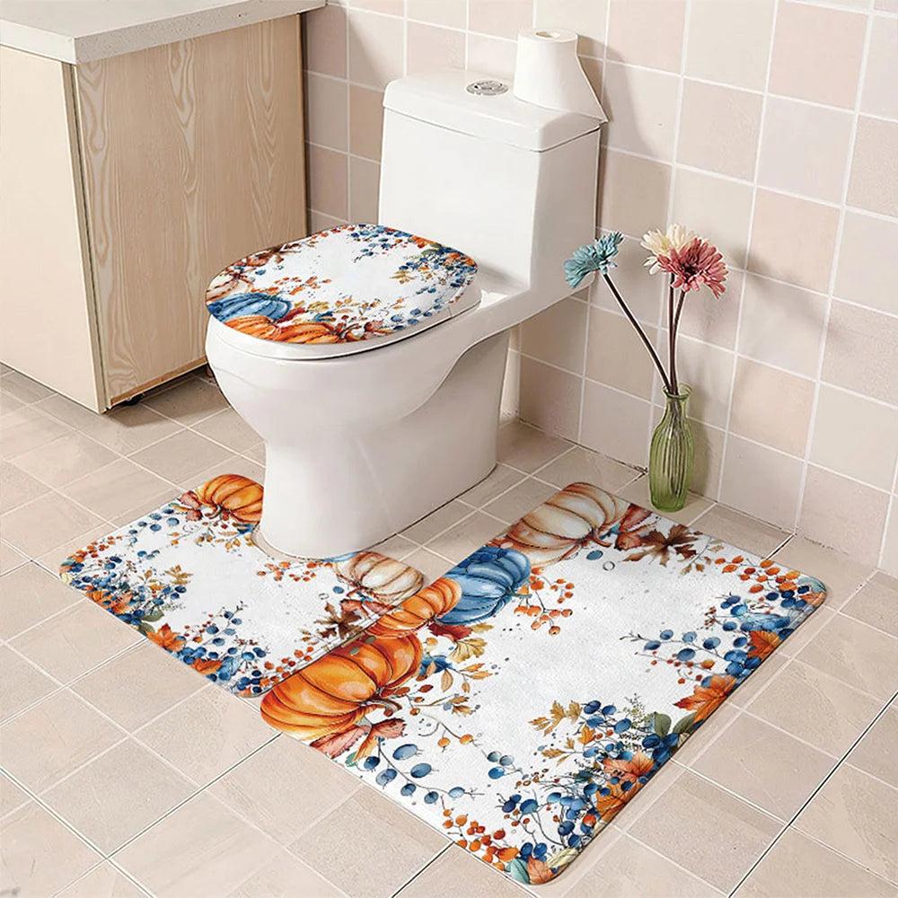 Thanksgiving Shower Curtain Bathroom Set – 4 Pie