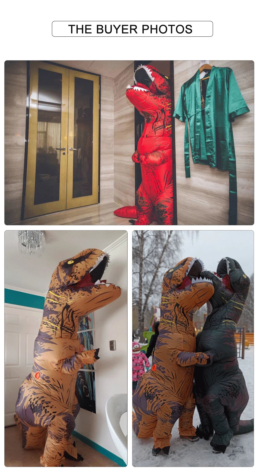 Inflatable T-Rex Dinosaur Costume – Kids & Adults Halloween Outfit