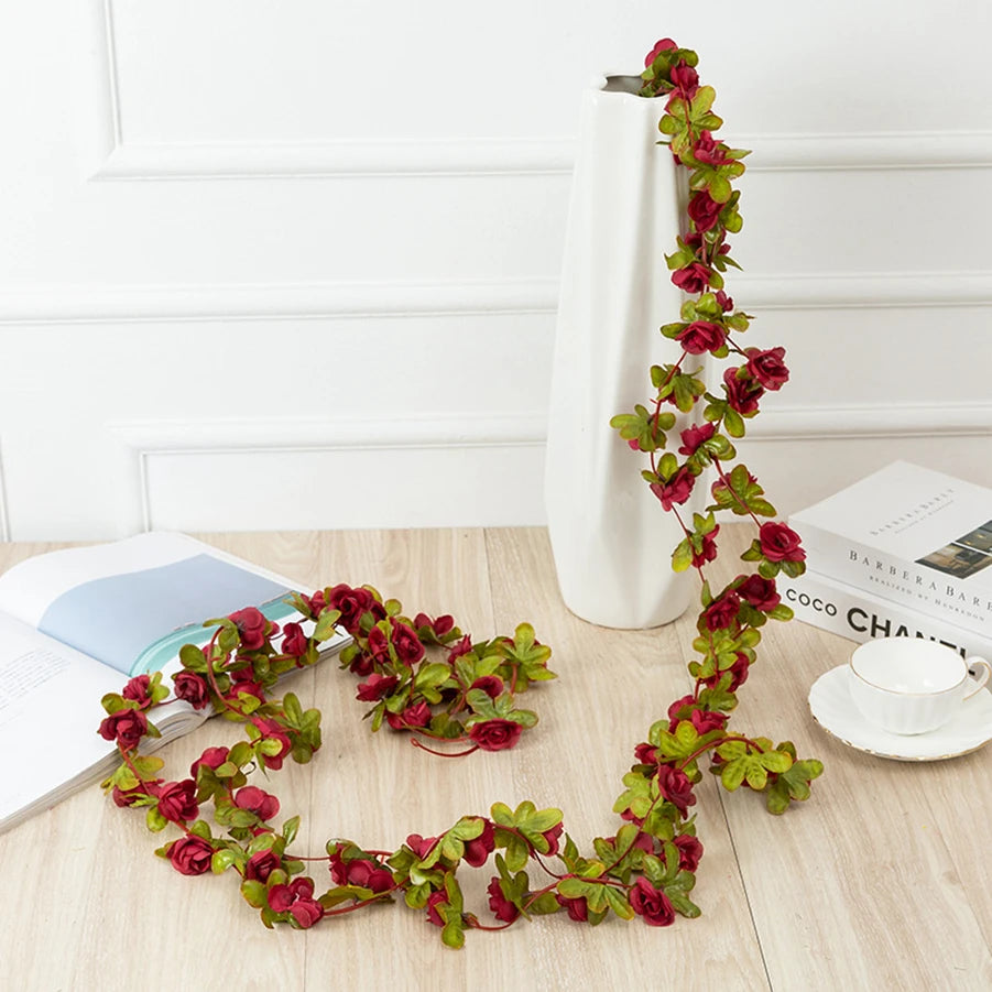 250CM Artificial Rose Vine – Decorative Fake Flower Garland