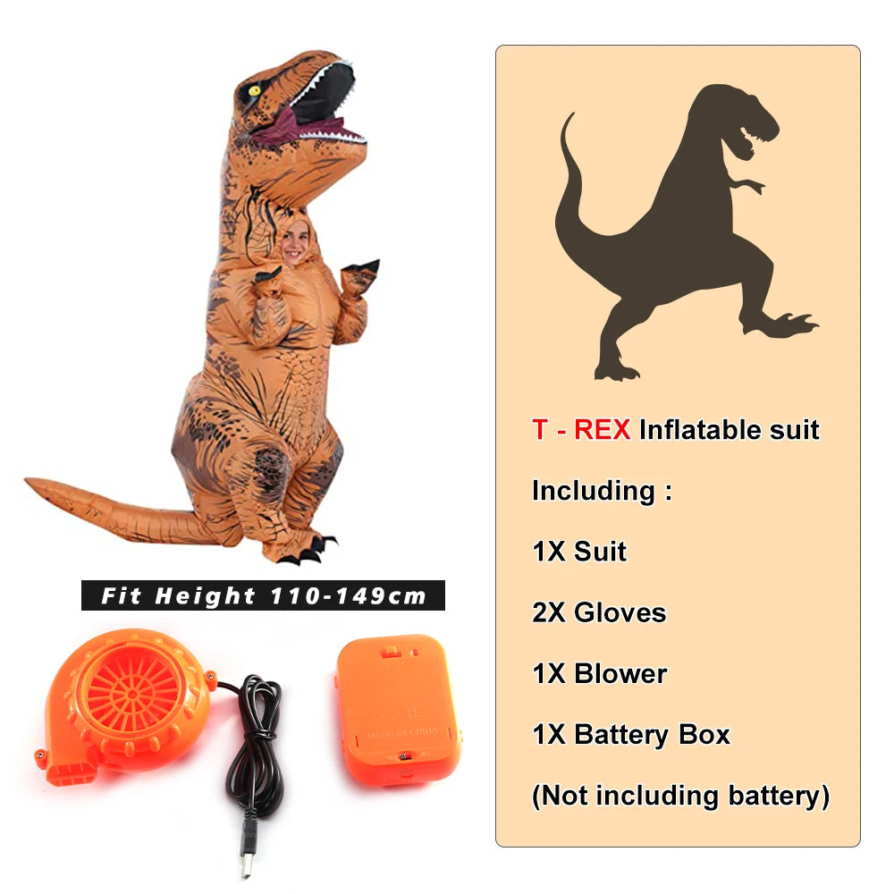 Inflatable T-Rex Dinosaur Costume – Kids & Adults Halloween Outfit