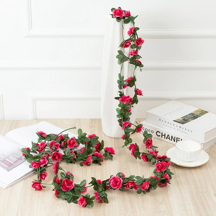 250CM Artificial Rose Vine – Decorative Fake Flower Garland