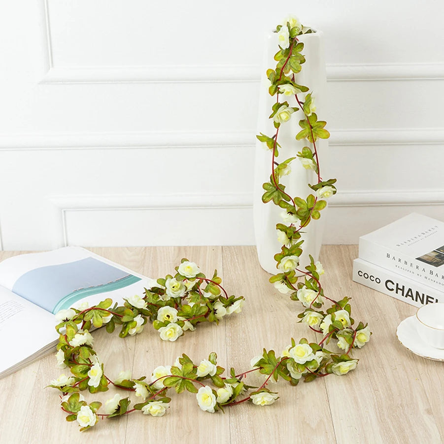 250CM Artificial Rose Vine – Decorative Fake Flower Garland