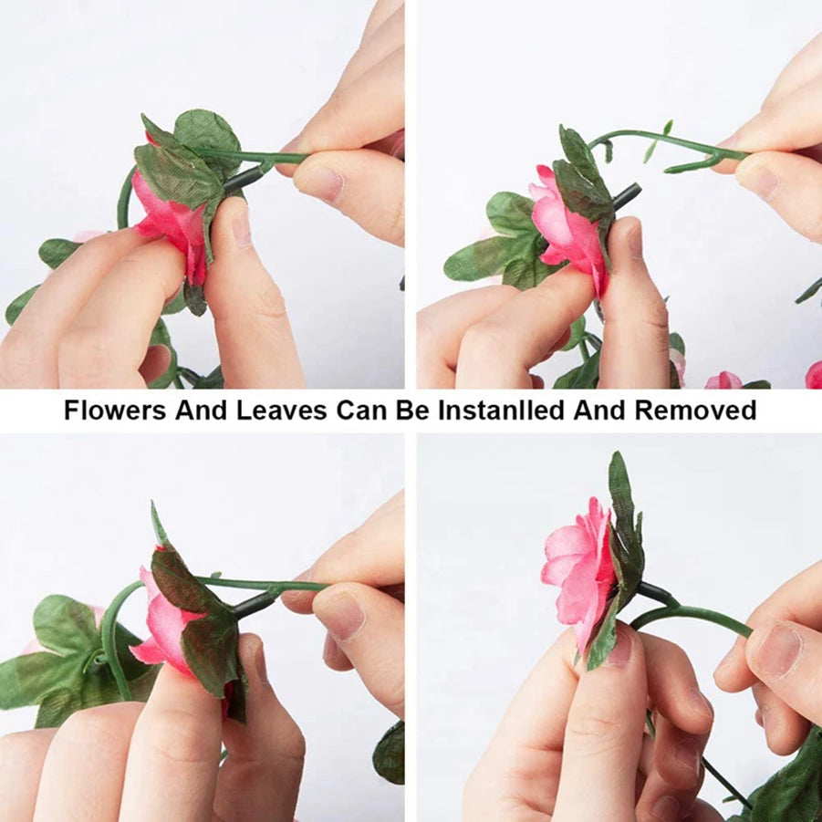 250CM Artificial Rose Vine – Decorative Fake Flower Garland