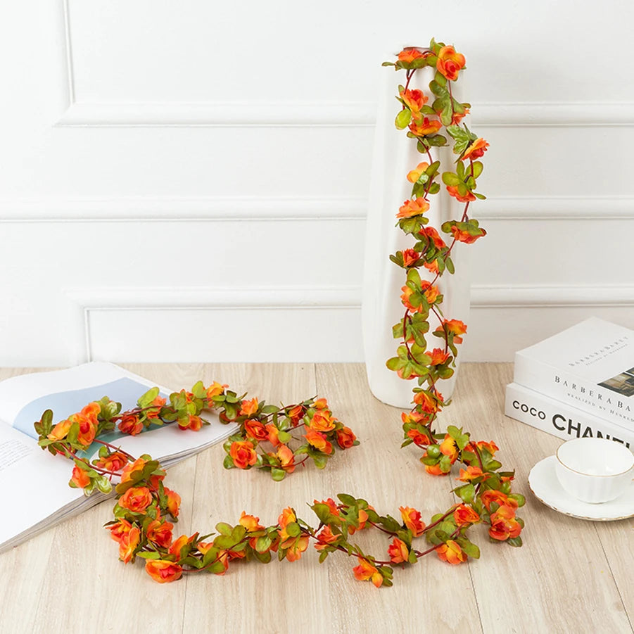 250CM Artificial Rose Vine – Decorative Fake Flower Garland