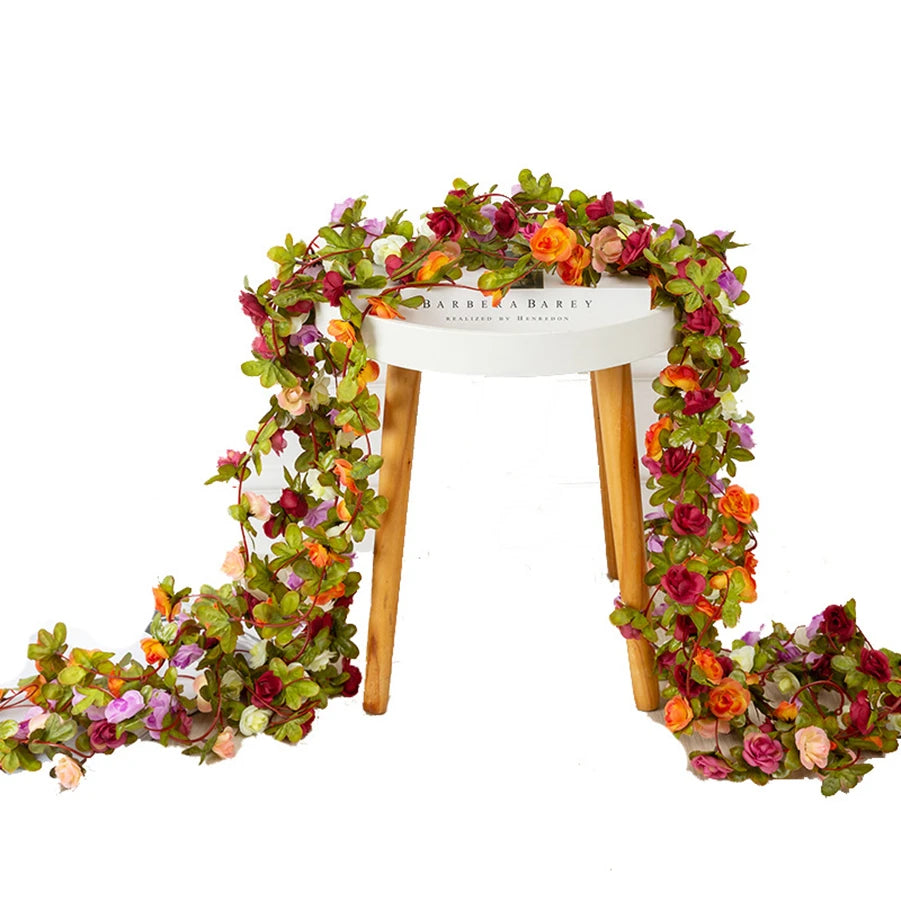 250CM Artificial Rose Vine – Decorative Fake Flower Garland