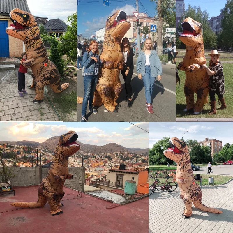 Inflatable T-Rex Dinosaur Costume – Kids & Adults Halloween Outfit