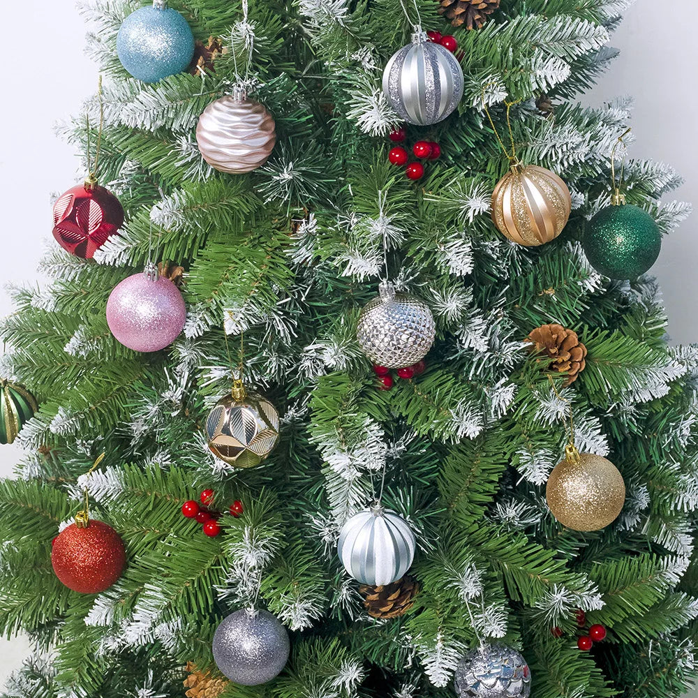 12Pcs 5.5cm Plastic Christmas Tree Ball Ornaments