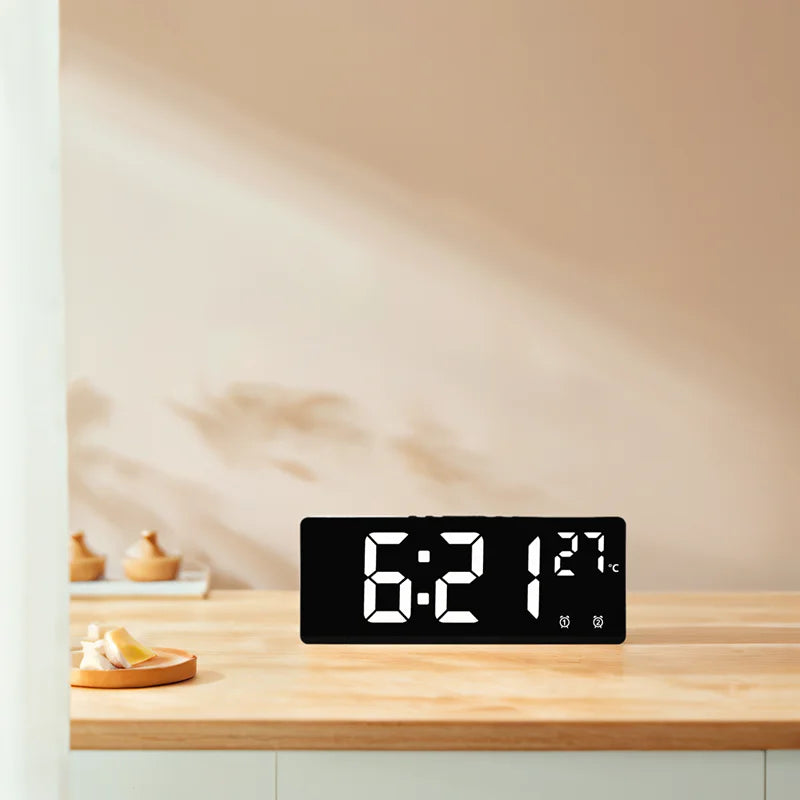 Digital Travel Alarm Clock with Temperature & Large Display