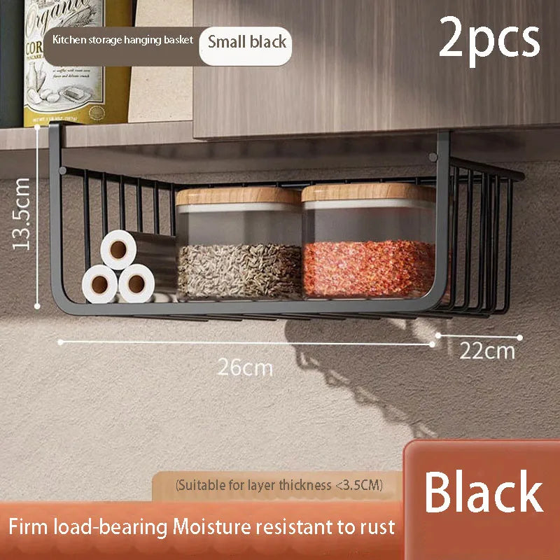 Hanging Kitchen Storage Rack – Layered Cabinet Organizer