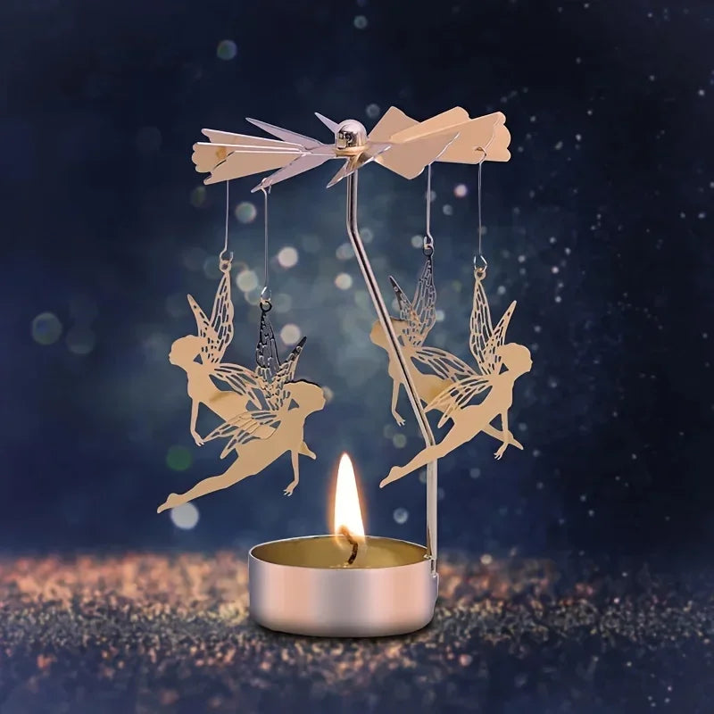 Metal Rotating Candle Holder – Christmas & Party Decor