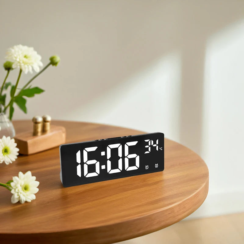 Digital Travel Alarm Clock with Temperature & Large Display
