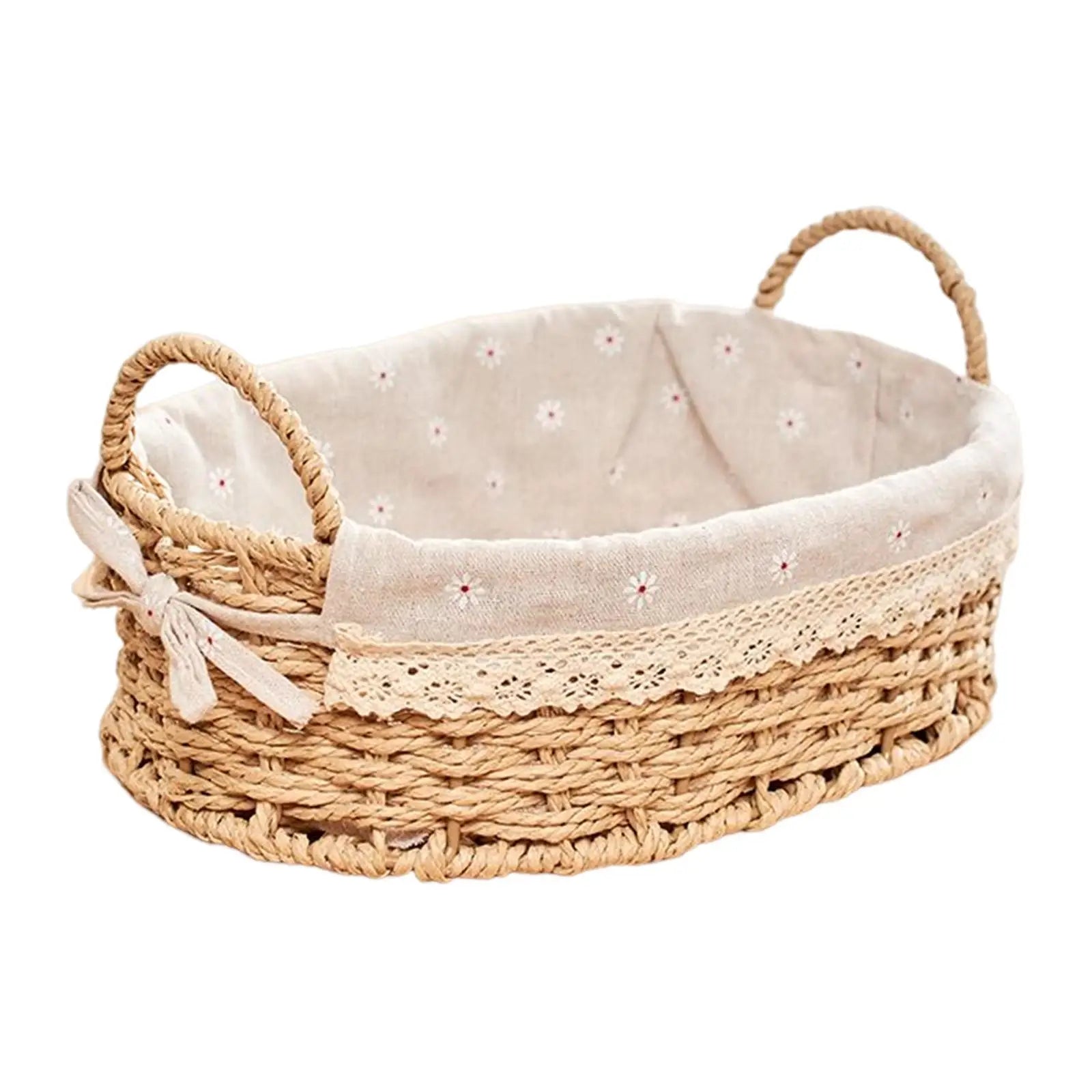 Handwoven Woven Storage Basket with Handles