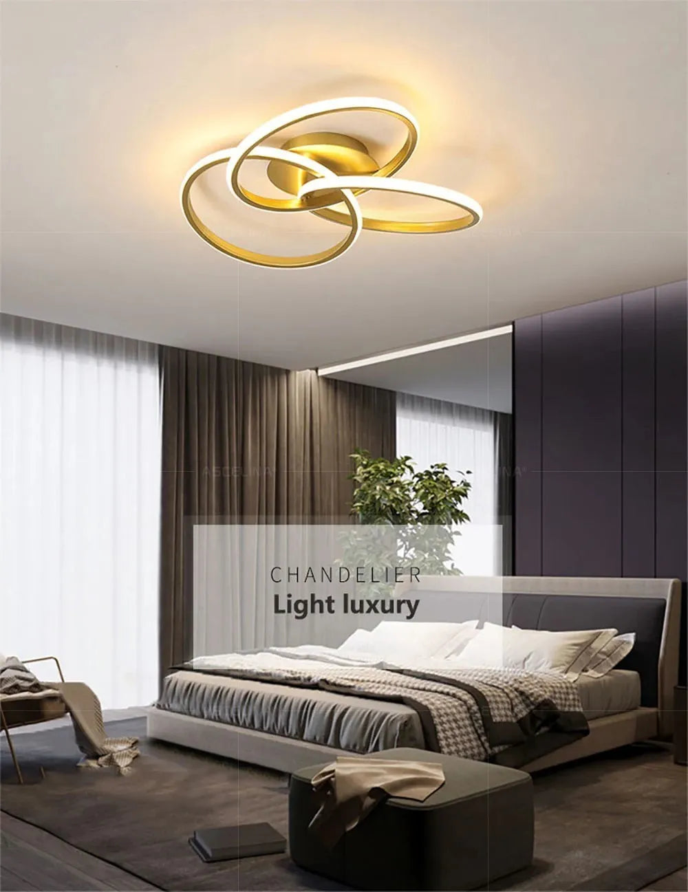 Modern LED Trefoil Ceiling Light – Dimmable Acrylic Lamp