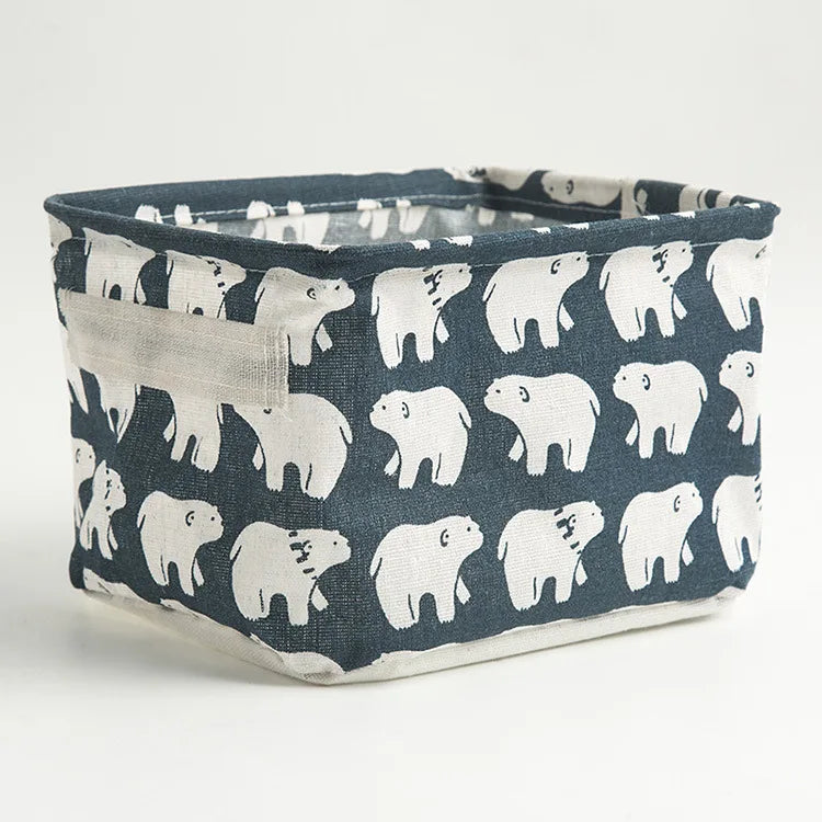 Small Foldable Canvas Storage Basket