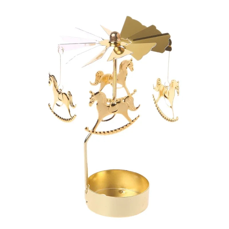 Metal Rotating Candle Holder – Christmas & Party Decor