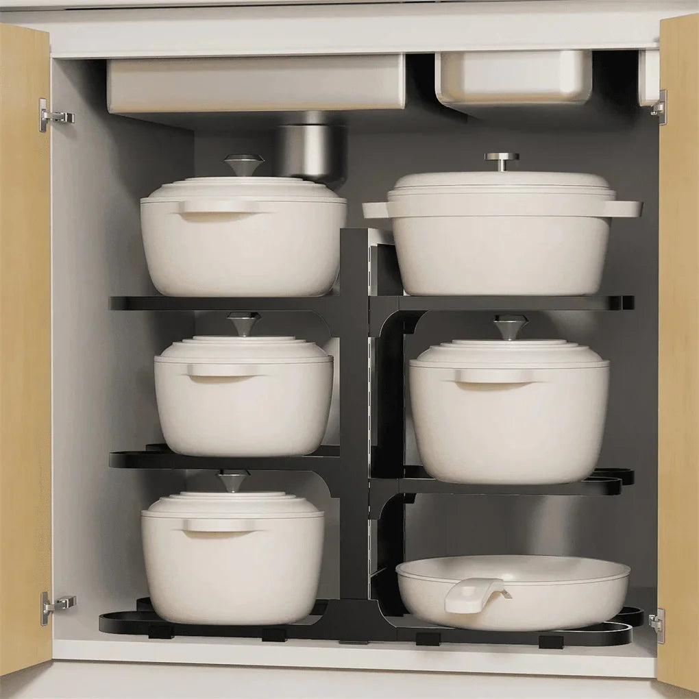 2025 Adjustable 6-Tier Pots & Pans Organizer Rack