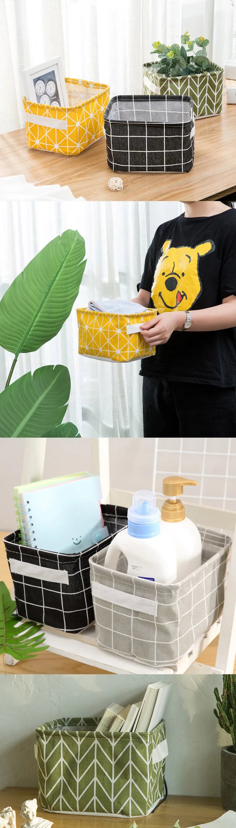 Small Foldable Canvas Storage Basket