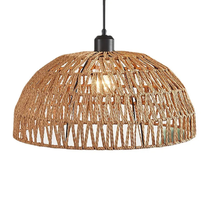 Japanese-Style Hemp Rope Woven Pendant Light