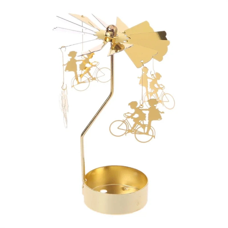 Metal Rotating Candle Holder – Christmas & Party Decor