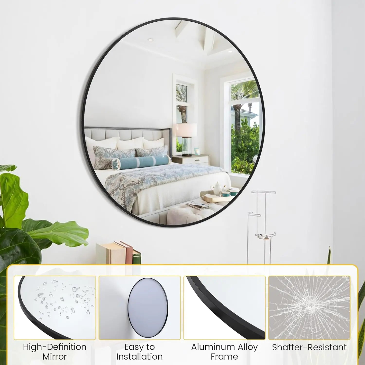 Round Metal Frame Wall Mirror – Multiple Sizes
