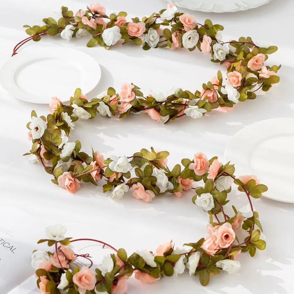 250CM Artificial Rose Vine – Decorative Fake Flower Garland