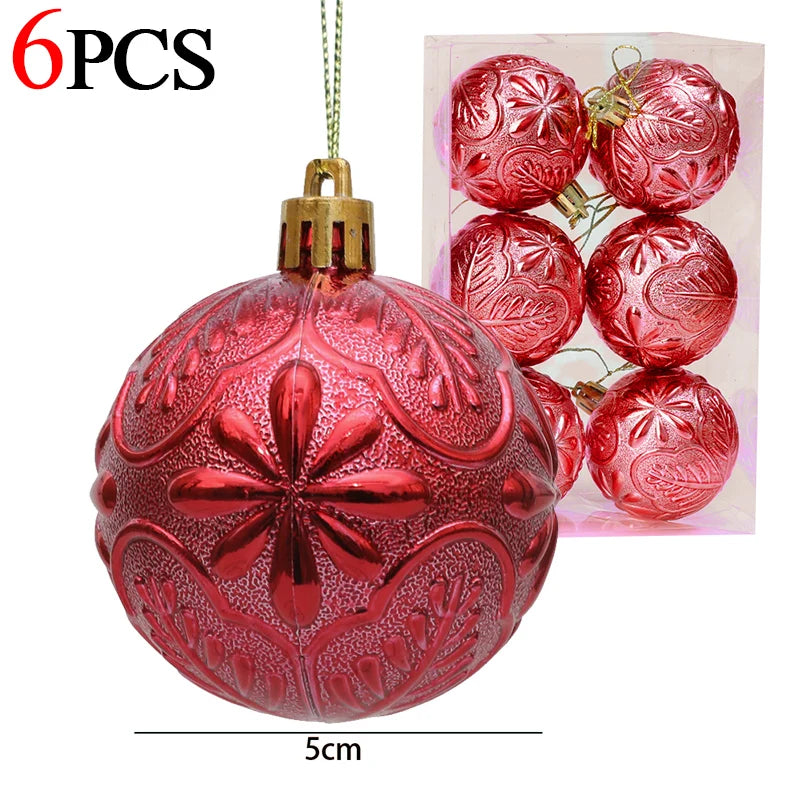 6Pcs Christmas Ball Ornaments – Xmas Tree Pendants