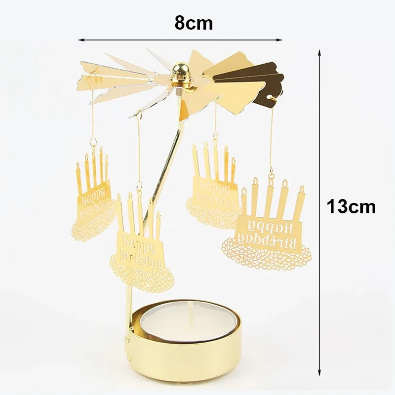 Metal Rotating Candle Holder – Christmas & Party Decor