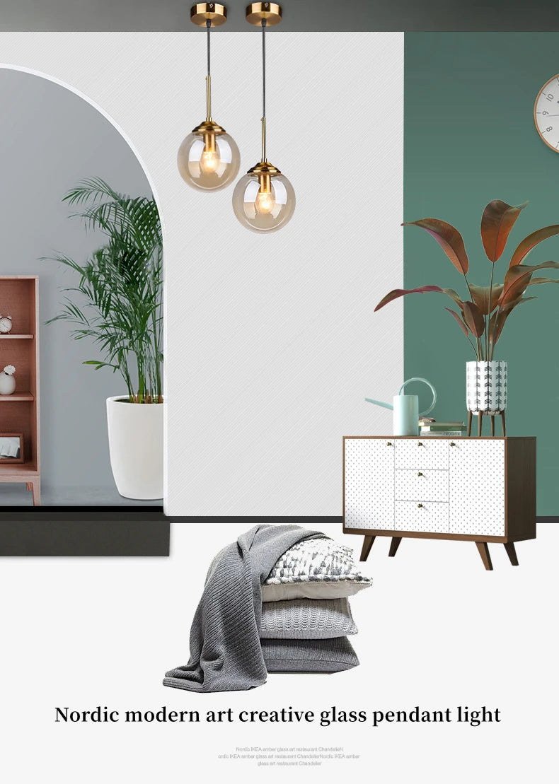 Modern Luxury Nordic LED Glass Pendant Lamp