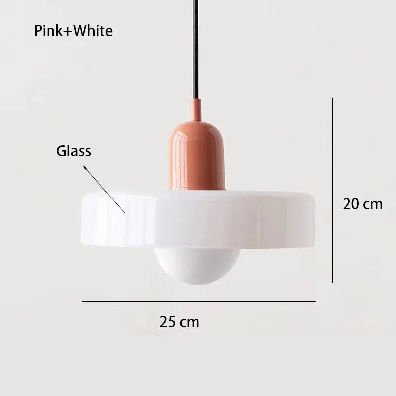 Nordic Glass Pendant Light – Pink/Orange/White Home Lighting