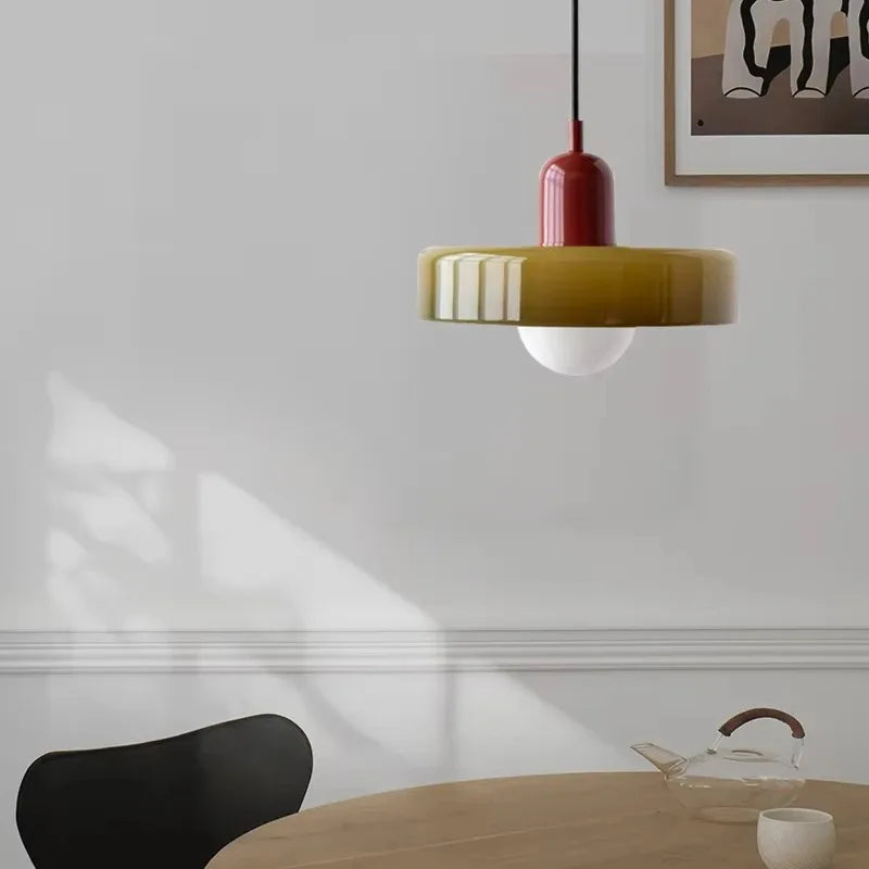 Nordic Glass Pendant Light – Pink/Orange/White Home Lighting