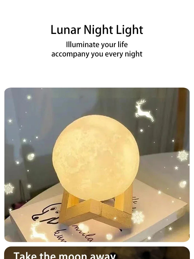 8cm DIY Galaxy Moon Lamp with Stand