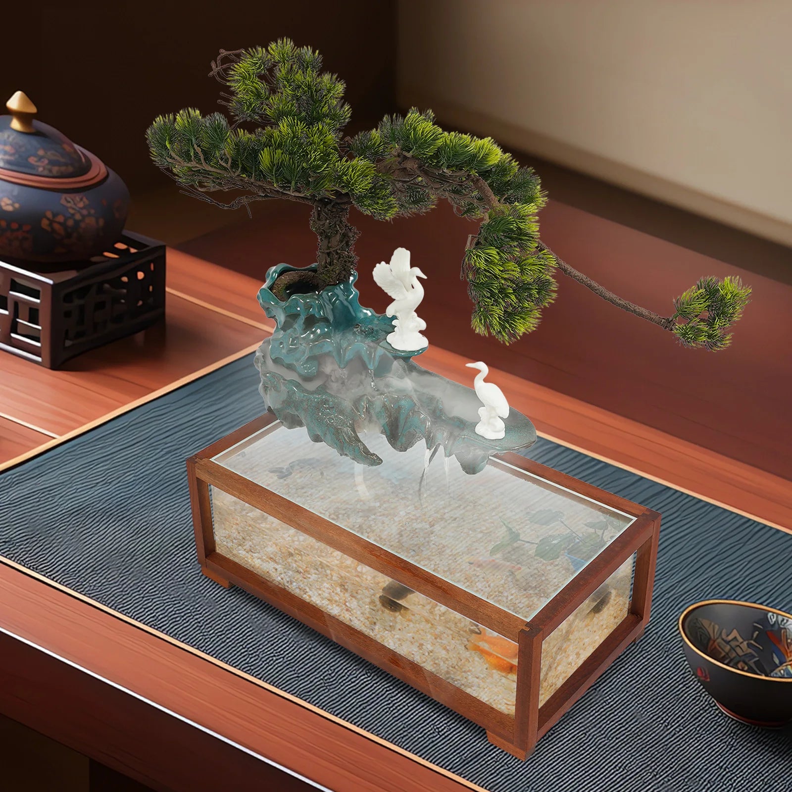 LED Fish Tank Tabletop Fountain