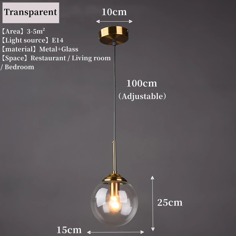 Modern Luxury Nordic LED Glass Pendant Lamp