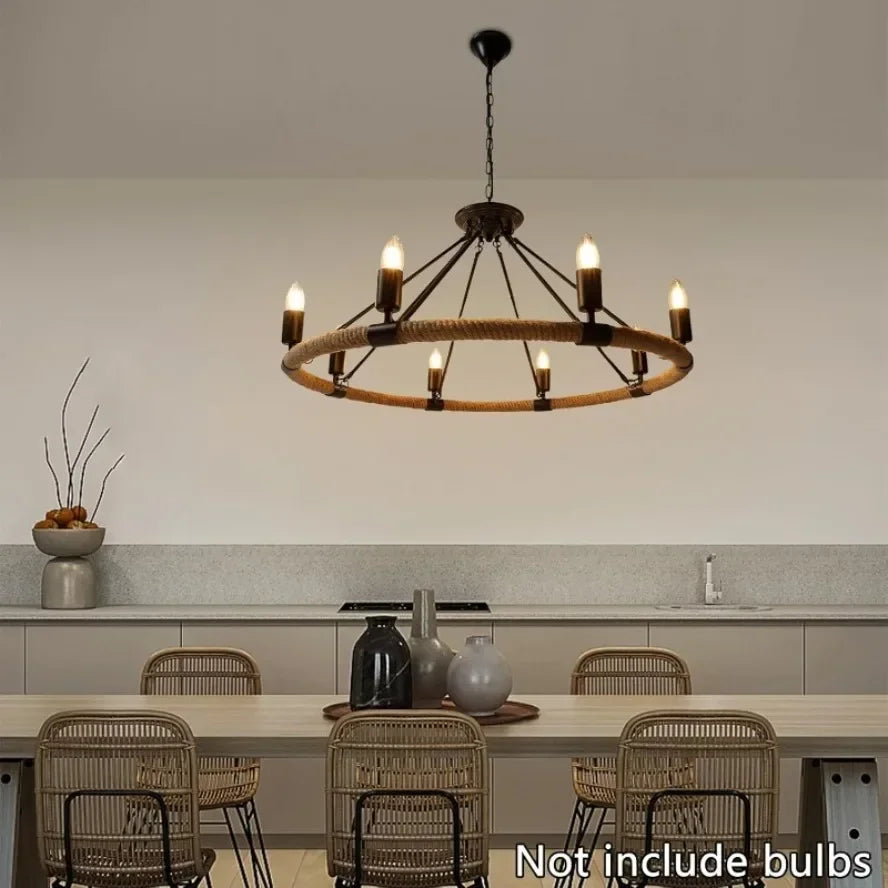 31.5" Rustic Wagon Wheel Farmhouse Chandelier