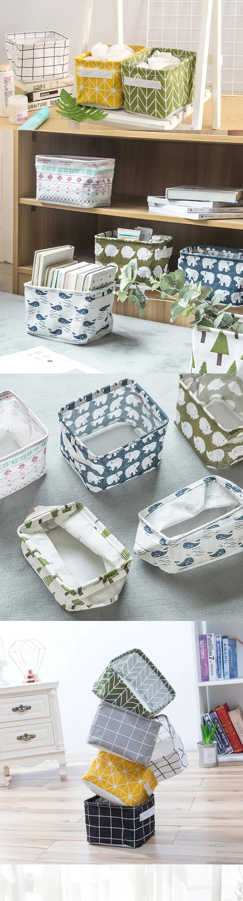 Small Foldable Canvas Storage Basket