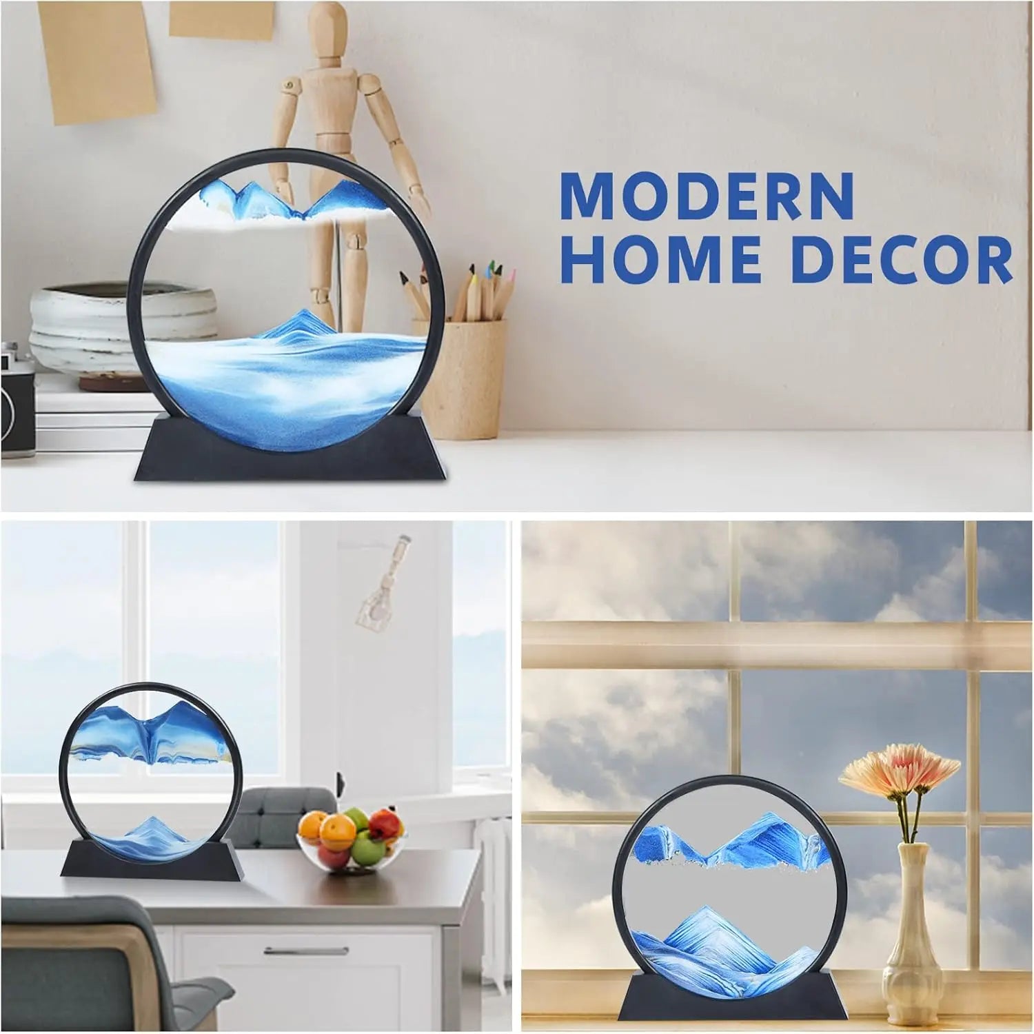 3D Moving Sand Art – Round Glass Quicksand Sandscape