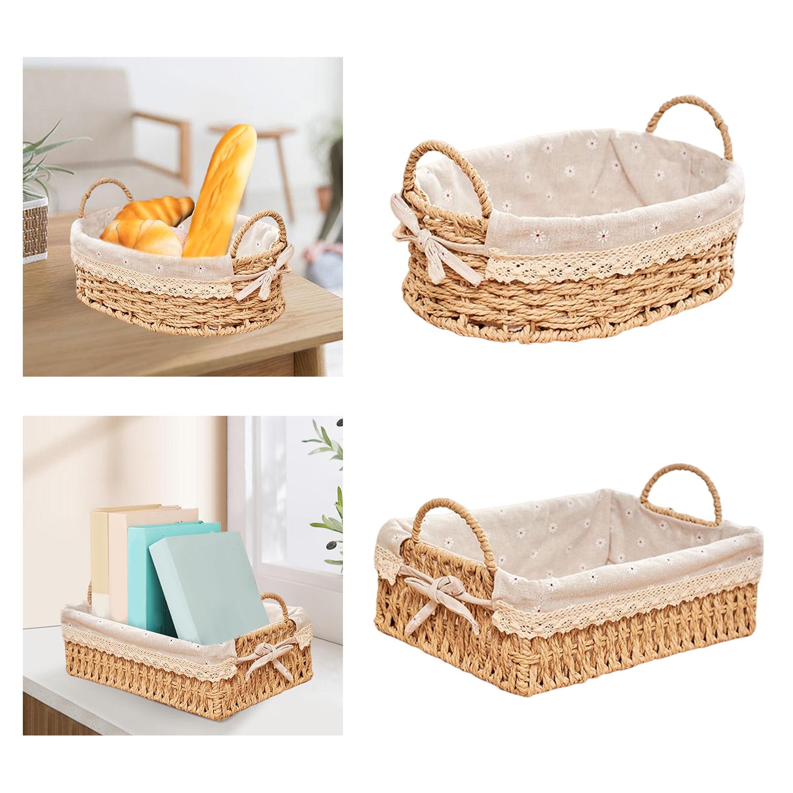 Handwoven Woven Storage Basket with Handles