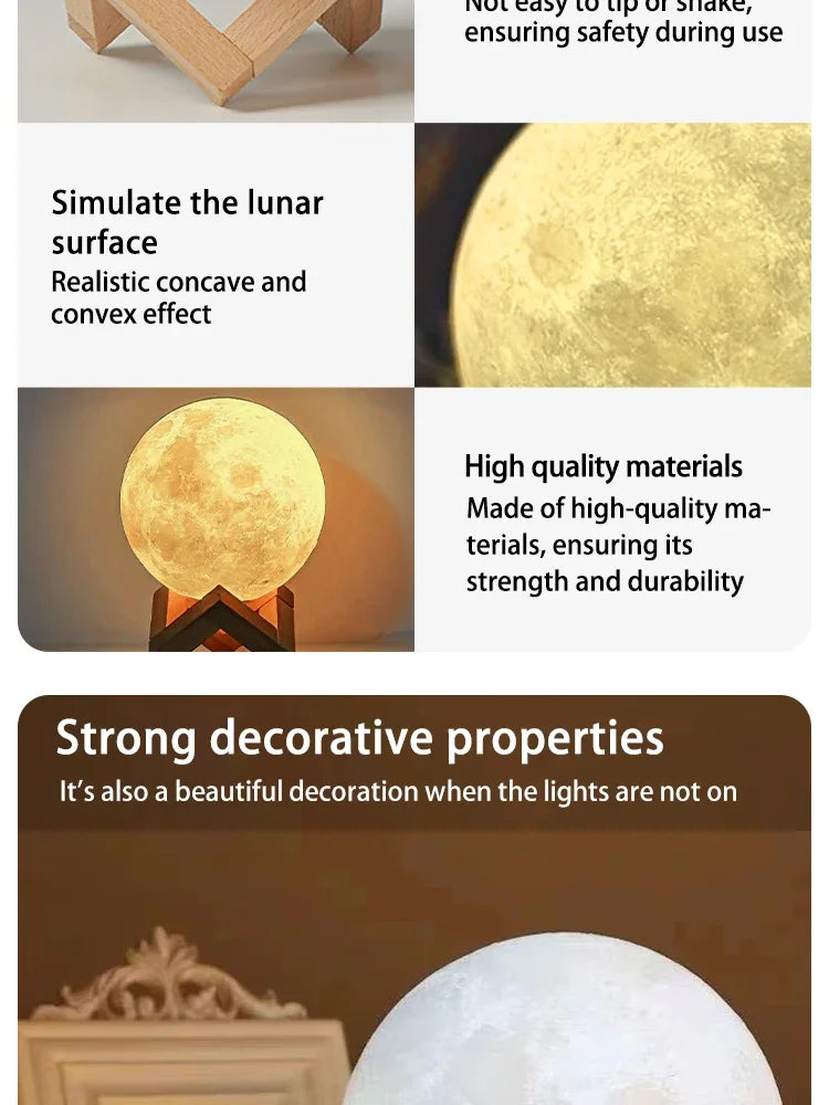 8cm DIY Galaxy Moon Lamp with Stand