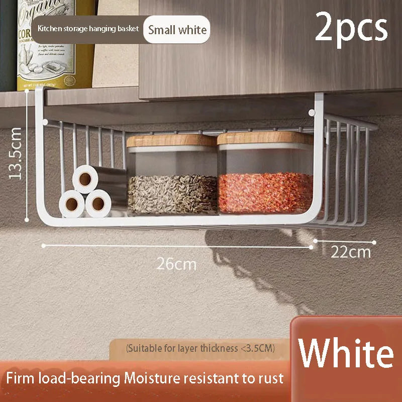 Hanging Kitchen Storage Rack – Layered Cabinet Organizer