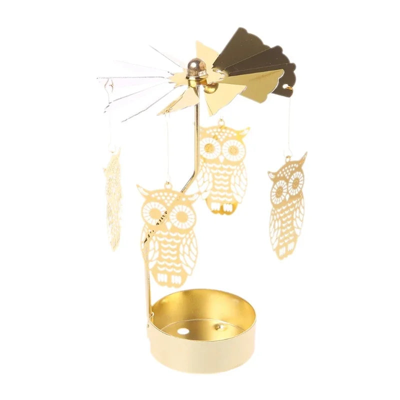 Metal Rotating Candle Holder – Christmas & Party Decor