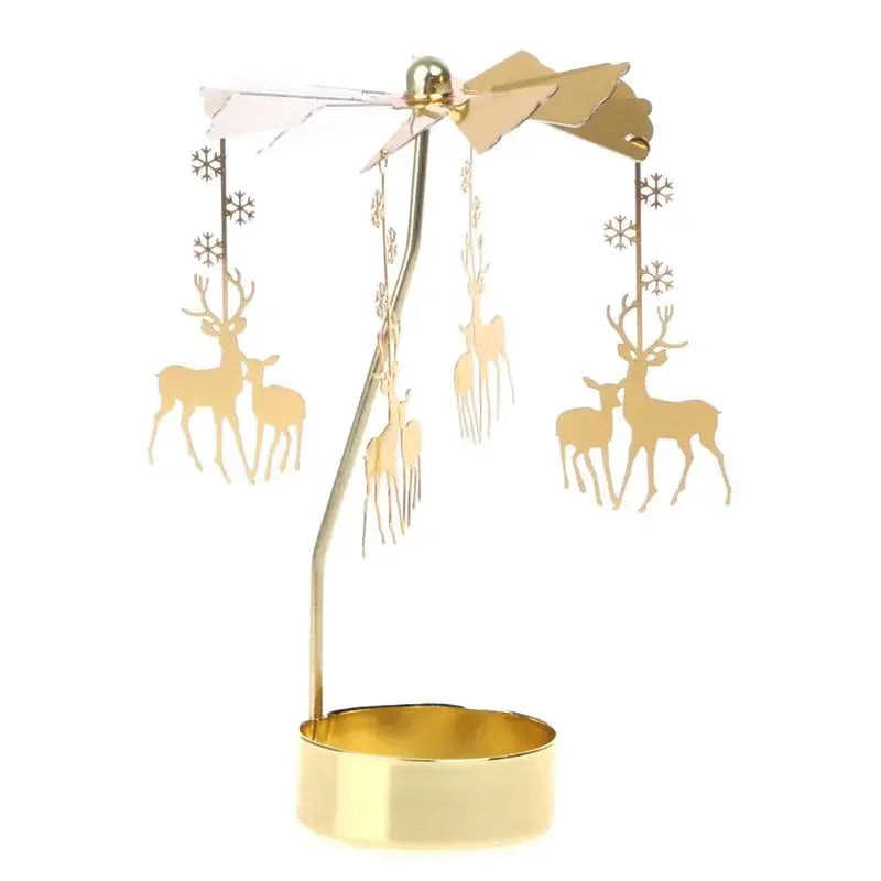 Metal Rotating Candle Holder – Christmas & Party Decor