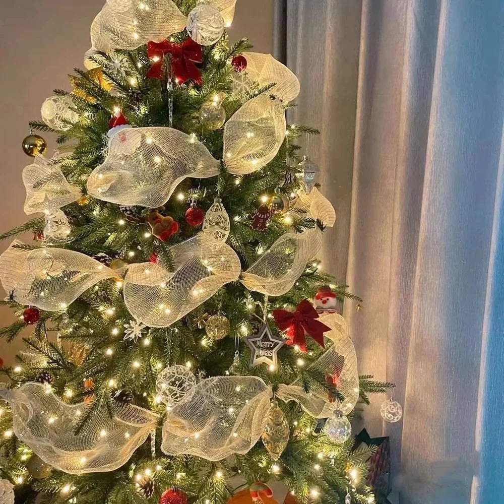 10 Yards Glitter Mesh Christmas Ribbon