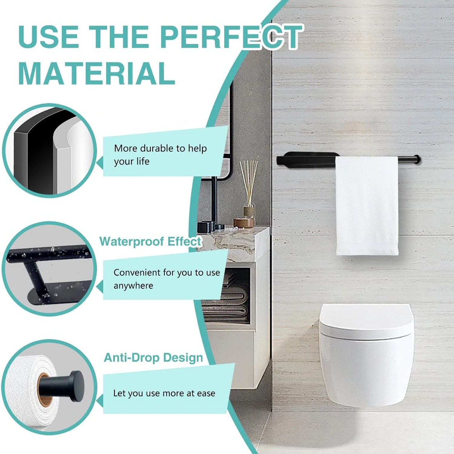 Adhesive Kitchen & Bathroom Paper Towel Holder