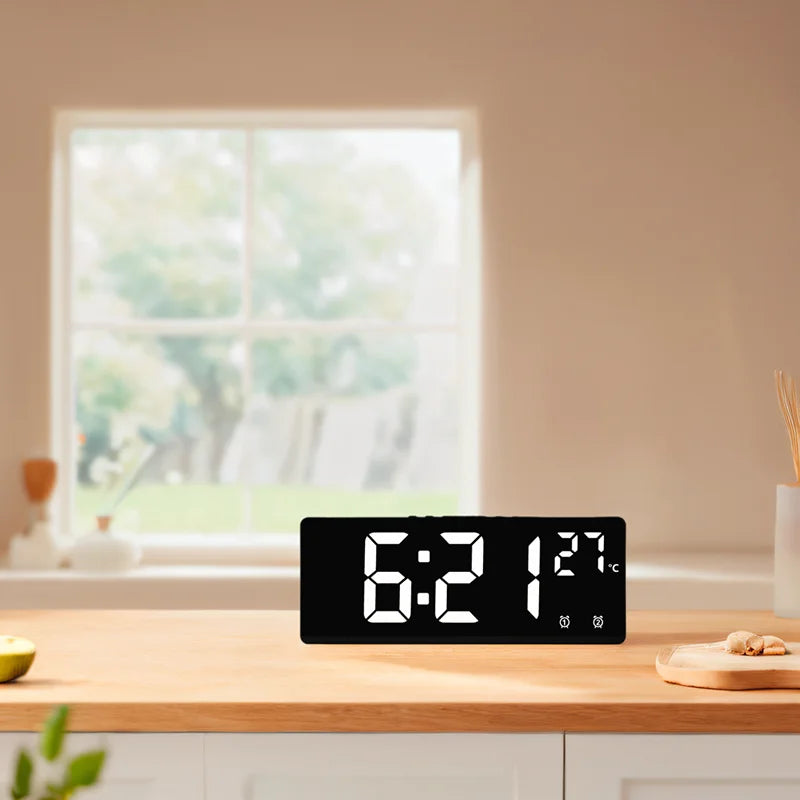 Digital Travel Alarm Clock with Temperature & Large Display