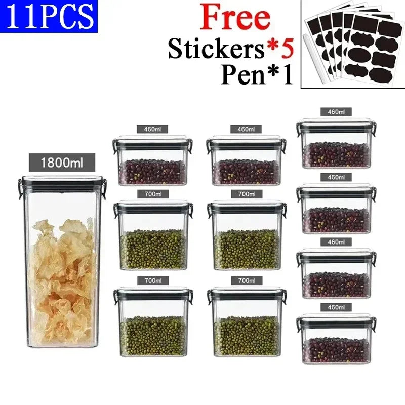 Kitchen Stackable Sealed Food Storage Containers Set (460–1800ml)