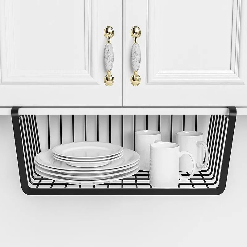 Hanging Kitchen Storage Rack – Layered Cabinet Organizer